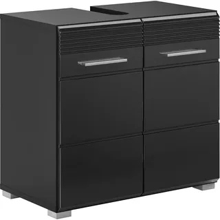 Home Affaire INOSIGN Waschbeckenunterschrank »Malmö, Breite 60 cm, 2 Tür, 2 Fächer, mit Siphonausschnitt, MDF-Front« in verschiedenen Farben erhältlich, Badmöbel, Badschrank, Kommode, Bad, schwarz