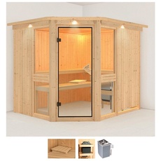 Bild Sauna »Aline 3«, (Set), 9-kW-Ofen mit integrierter Steuerung beige