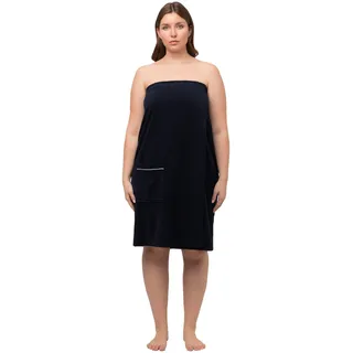 Ulla Popken Damen große Größen Übergrößen Plus Size Frottee-Kilt, Klettverschluss, Rücken-Bündchen Nachtblau 50-56 816506130-2+