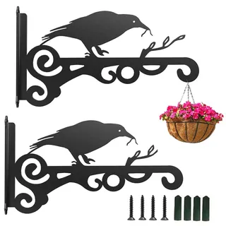 Zengjunwei 2 Stück Blumenampel Halterung Metall, Blumentopf Wandhalterung, Pflanzenaufhänger Aus Eisen, Für Laternen Pflanzer Vogelhäuschen Windspiele (Vogel mit Wurm im Schnabel)