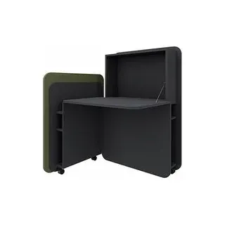 fm FLATup  Sekretär graphit/ dunkelgrün rechteckig, schwarz 107,0 x 41,5 - 91,0 cm