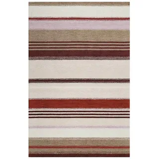 Esprit Flachwebeteppich , Braun, Bordeaux, Beige , Textil , Streifen , rechteckig , 80x150 cm , GoodWeave , für Fußbodenheizung geeignet, in verschiedenen Größen erhältlich, pflegeleicht, strapazierfähig , Teppiche und Böden, Teppiche, Moderne Teppiche