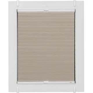 sunlines Plissee energiesparend ohne Bohren verspannt verspannt mit Simply-Fix Klemmträger, Wabenplissee, beige