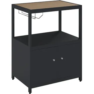 Ambia Garden Outdoorküche , Anthrazit, Teakfarben , Metall, Kunststoff , 70x91x50 cm , Gartenmöbel, Outdoor Küchen