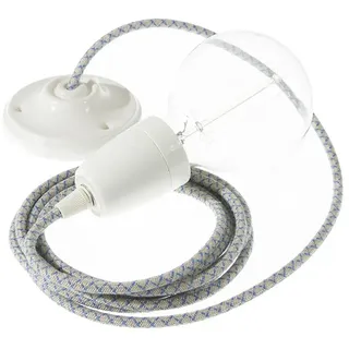 Creative Cables Rd65 Lozenge 1 M Hängelampe - Steward Blue / White - One Size