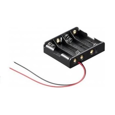 CABLEPELADO Flacher Batteriehalter, AA-Batteriehalter, inklusive 200-mm-Kabel, Gesamtspannung: 6 V (1,5 V pro Batterie), geeignet für 4 LR6 AA-Batterien (FR6, HR6, LR6)
