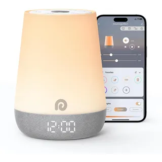 Dreamegg Nite 1 - Kinderwecker White Noise Machine Baby mit 34 Beruhigende Klänge und Weckertöne, App-Steuerung Schlaftrainer mit Nachtlicht, Tageslichtwecker Kinder, Intelligente Steuerung