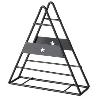 Boltze Home Serviettenhalter Tannenbaum Kaya , Schwarz , Metall , 14x15x4 cm , Dekoration, Weihnachtsdekoration