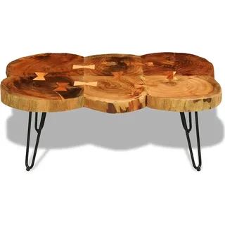 vidaXL Couchtisch 35 cm 6 Baumscheiben Massivholz Akazie - Braun