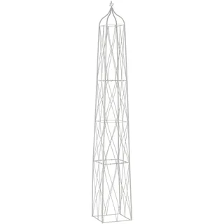 VegTrug Suffolk Obelisk Rankgitter, quadratisches Metallspalier, Garten-Rankgitter für Kletterpflanzen, groß, 39,1 x 39 x 269,2 cm, Weiß