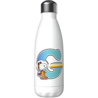 CYPBRANDS Snoopy Wasserflasche aus Edelstahl, luftdicht, mehrfarbig, 550 ml, Weiß, offizielles Lizenzprodukt