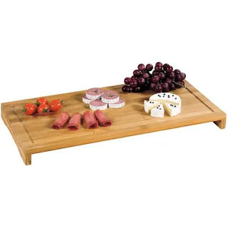 KESPER KESPER® Schneide- und Abdeckplatte aus 100% FSC® zertifiziertem Bambus, vier rutschfeste Elastikfüße, beige