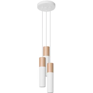 Hängeleuchte PABLO 3P weiß 3xGU10 10W Stahl/Holz 100x20x20cm Sollux Lighting - Weiß
