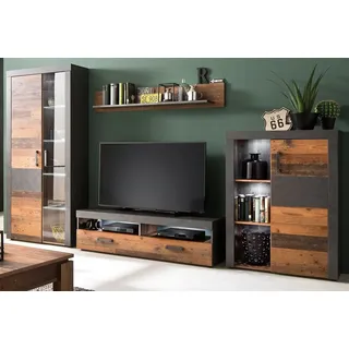 trendteam Wohnwand Indy, Set 4 St.), mit Glaseinsatz