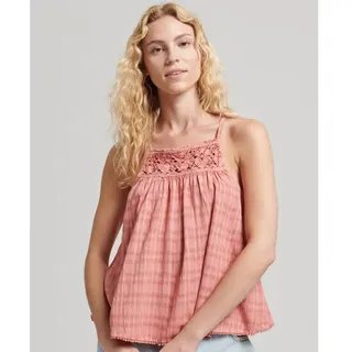 Superdry Vintage Halter Cami ärmellose Bluse - Desert Sand Pink - XL