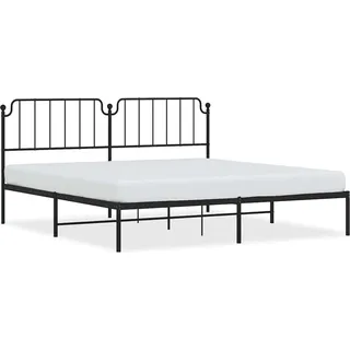 vidaXL Bettgestell mit Kopfteil Metall Schwarz 193x203 cm - Schwarz