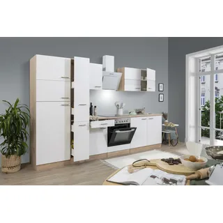 Respekta Küchenzeile Merle 300 cm Weiß