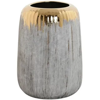 Home ESPRIT Vase, Grau, Gold, orientalisches Steingut, 18 x 18 x 25 cm