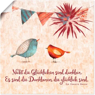 Artland Wandbild »Lebensweisheit Glücklich«, Tiere, (1 St.), als Alubild, Outdoorbild, Leinwandbild, Poster, Wandaufkleber, beige