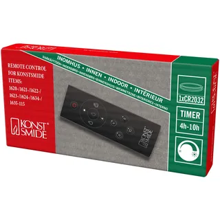 Konstsmide Fernbedienung, schwarz, 4-6-8-10h Timer, statisch, flackernd, 5 Stufen Dimmer, 2 langsame/schnelle Modi, für: 1620/1621/1622/1623/1624/1634/1635, Batterie: 1 x CR2032 3V (inkl.) - 1651-700