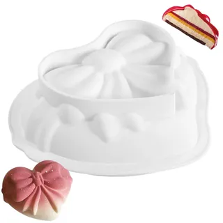 MEZHEN Herz Silikonform Herzen Backform Kuchenform Silikon Valentinstag Kuchenbackform Bogen Mousse Schokoladenformen Motivbackformen Valentinstag Muttertag Hochzeit