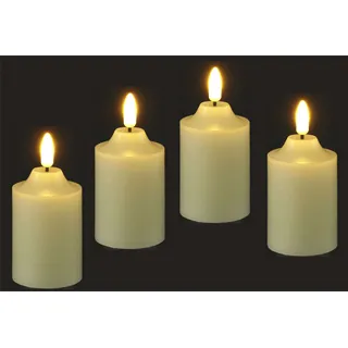 I.GE.A. LED-Kerze Ø 5,5 cm H 7,5 cm beige