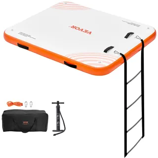 Vevor Aufblasbares Schwimmdock 1,82 x 1,52 m Weiß