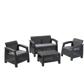 Lounge Set Rattan 4P. Anthrazit Lounge