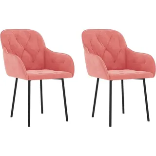vidaXL Esszimmerstühle 2 Stk. Rosa Samt - Rosa