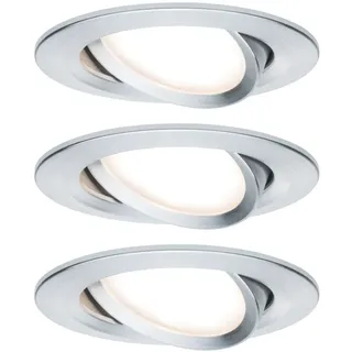 Paulmann Nova 3er Set rund grau Aluminium
