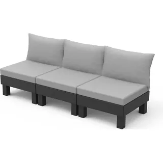 Gartenmöbel Keter Elements 3-Sitzer Sofa graphit - Schwarz, Grau