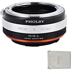 PHOLSY Objektivadapter mit Blendenring G auf L Mount für Nikon G/F/AI/AIS/D/AF-S Objektiv und L Mount Kameras Kompatibel mit Leica SL2, SL2-S, CL, TL2, Lumix S5, S1, BS1H, Sigma FP, FP L
