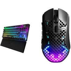 SteelSeries Apex Pro TKL Wireless HyperMagnetic Gaming-Tastatur & Aerox 9 Wireless Gaming-Maus – Ultraleicht für MMOs/MOBAs