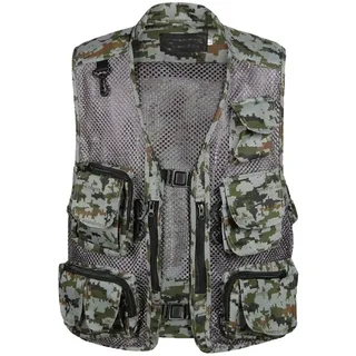 Daoba Herren Outdoor Weste mit Vielen Taschen Anglerweste Leicht Safari Weste Sommer Multifunktionsweste Atmungsaktiv Angeln Weste