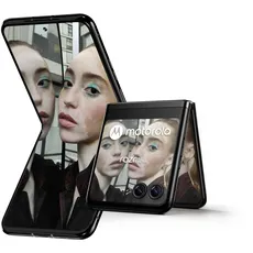Motorola razr40 ultra (Flip-Phone, 6,9"/3,6"-FHD+-Display, 32-MP-Frontkamera, 8/256 GB, 3800 mAh, Android 13) Infinite Black, inkl. Schutzcover + KFZ-Adapter [Exklusiv bei Amazon]