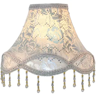 Eastlion 14" Retro Palace Anhänger Handgefertigte Anhänger E14/E27 Lampenschirm für Tischleuchten,Stehleuchten,Wandleuchten,15x36x25cm Silber Blume