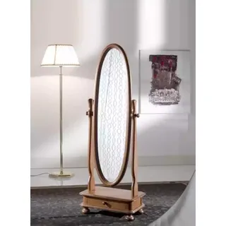 Wohnzimmer Bodenspiegel Spieglein Holzrahmen Oval Braun Standspiegel Spiegel