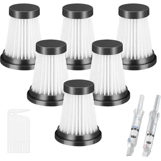 Fixbetter 6 Stück HEPA-Filter für MOOSOO K12, K12 Pro, K13 kabelloser Staubsauger, für Genius Invictus One 1.0 X7, 2.0, 3.0e Staubsauger Ersatzteile Filter Haushaltsreinigung Kehrmaschine Filter