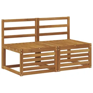 vidaXL 2 Stück Outdoor Mittelsofa Massivholz Akazie Natur - Braun
