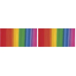 Rayher Hobby 31544990 Verzierwachs Regenbogen, Querstreifen, Verzierwachsplatte 20 x 10 cm, Wachsfolie zum Kerzen verzieren, Kerzenwachs, Wachsfolie (Packung mit 2)