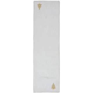 X-Mas Tischläufer , Weiß , Textil , Weihnachten , rechteckig , 40x140 cm , Heimtextilien, Wohntextilien, Tischwäsche, Tischläufer