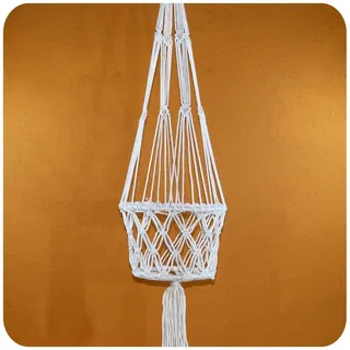 Simandra handgefertigter Makramee Blumenampel Hängeampel geknotet, Knüpftechnik Pflanzen-hänger Planthanger, Boho Vintage Shabby Chic geknüpft groß