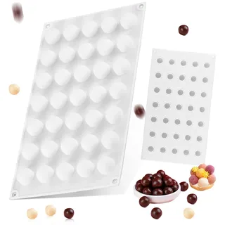 Ezydka 35 Löcher Schokoladenform 2cm Kugel Pralinenform Silikonform Schokoladenformen Kugel Silikon für Schokolade, Kuchen, Gelee, Kuppelmaus, Diy
