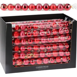 Weihnachtskugel 10er Set CHRISTMAS - Rot