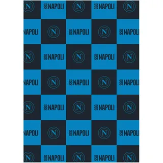 hermet SSC Napoli, weiche Decke mit Logo, warme Decke für Sofa und Bett, Größe 150 x 210 cm, Soft Touch, Hellblau, offizielles Produkt