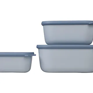 Mepal Cirqula rechteckig nordic blue 25,0 x 20,0 x 15,0 cm 0,75 l 3-teiliges Set
