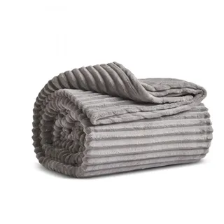 KARACA Ruby Stripe Wellsoft Einzel Decke, Grau 150 x 200 cm, Polyester - Stilvoller Komfort für gemütliche Stunden