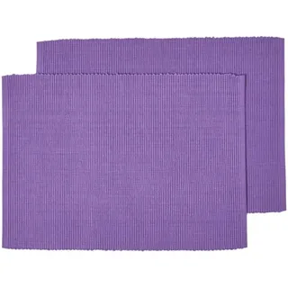 Homescapes Platzsets Tischsets 2 Stk lila unifarben 30 x 45 cm, 100% Baumwolle, Platzdecken im 2er Set pflegeleicht und waschbar