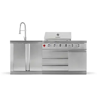 Goriller Outdoorküche Silverback S3 , Schwarz Hochglanz , Metall , 200x90x58 cm , Ce , Grills, Gasgriller