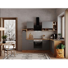 Bild Winkelküche Hilde L-Form 250 x 172 cm E-Geräte grau/wildeiche nachbildung